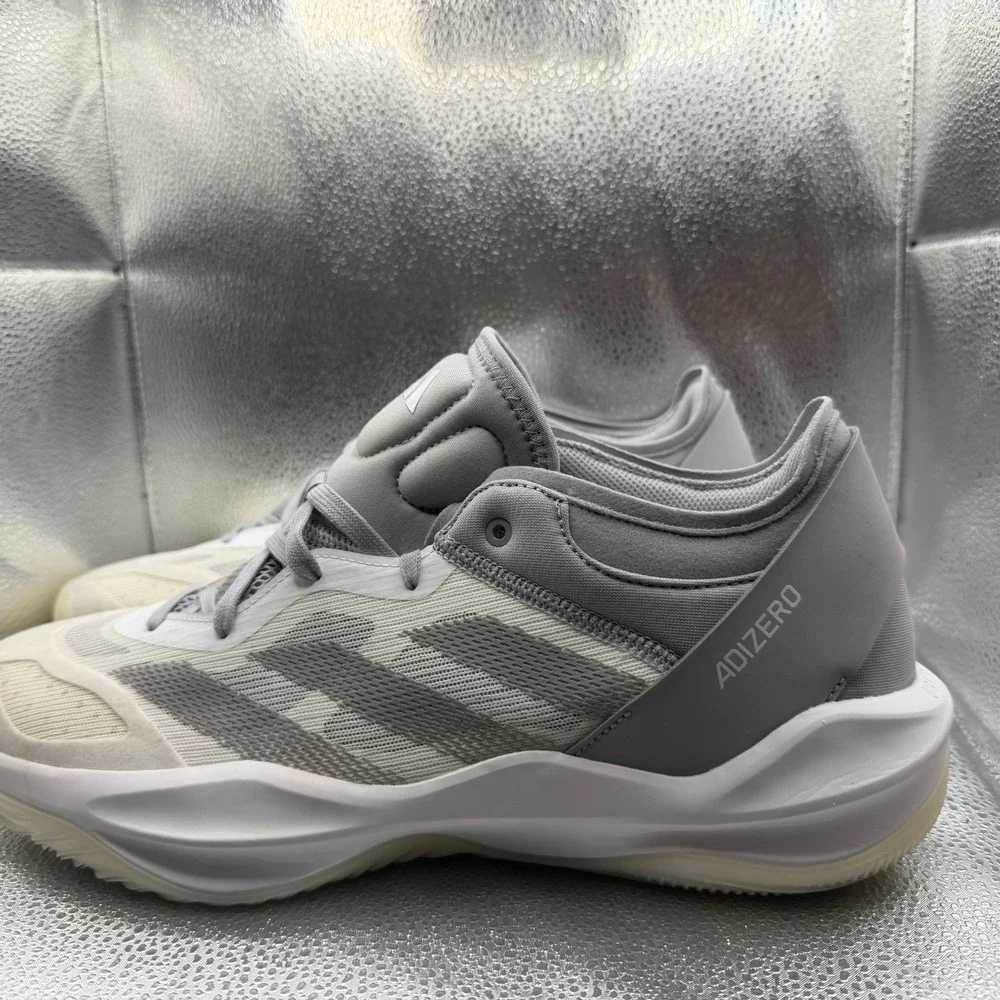 Size 12.5 Adidas Adizero Select 2.0 Low Cloud White Glory Gray Mens Shoes IG6684